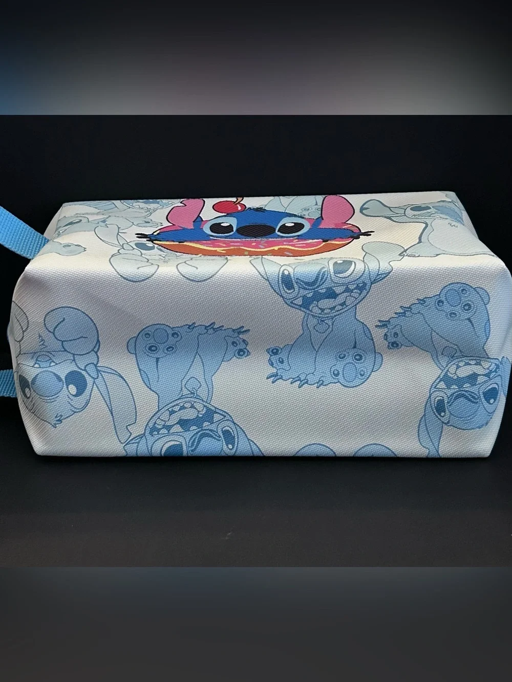 Stitch Blue Pink & White Design Zipper School Supplies or Cosmetic Pouch Zip Bag